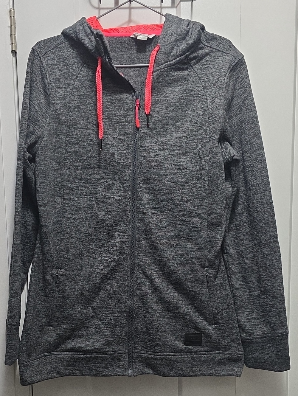 O'Neill Women's Charcoal Zip Hoodie with Pink Accents